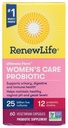 Renew Life Women's Probiótico Cápsulas, Suporta pH Balance para Mulheres, Vaginal, Urinário, Digestivo e Imune Saúde, L. Rhamnosus GG, Dairy, Soy e Gluten-Free, 25 Bilhões UFC - 60 Ct