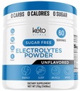 Keto Vitals Pó de Eletrólito sem sabor Keto-Friendly Eletrólitos com potássio, magnésio, sódio, cálcio Keto Eletrólitos Suplemento Drink Mix, zero calorias, zero carboidratos