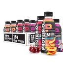 Protein2o Hydration Drink - 2-em-1 Líquido Limpar Whey Protein Isolate and Electrolyte Drink - 15g Protein, Vitaminas B5, B6 - Recuperação pós-treino - 16.9 Fl Oz - 12 Count Flavor Fusion Variety Pack