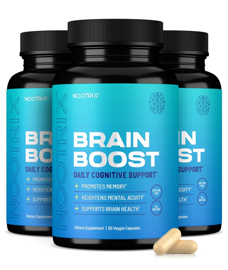 Nootrix Brain Boost Nootropic Supplement □ Suporta Memória, Foco Mental, Saúde Cognitiva e Energia □ Promove humor saudável e função do cérebro
