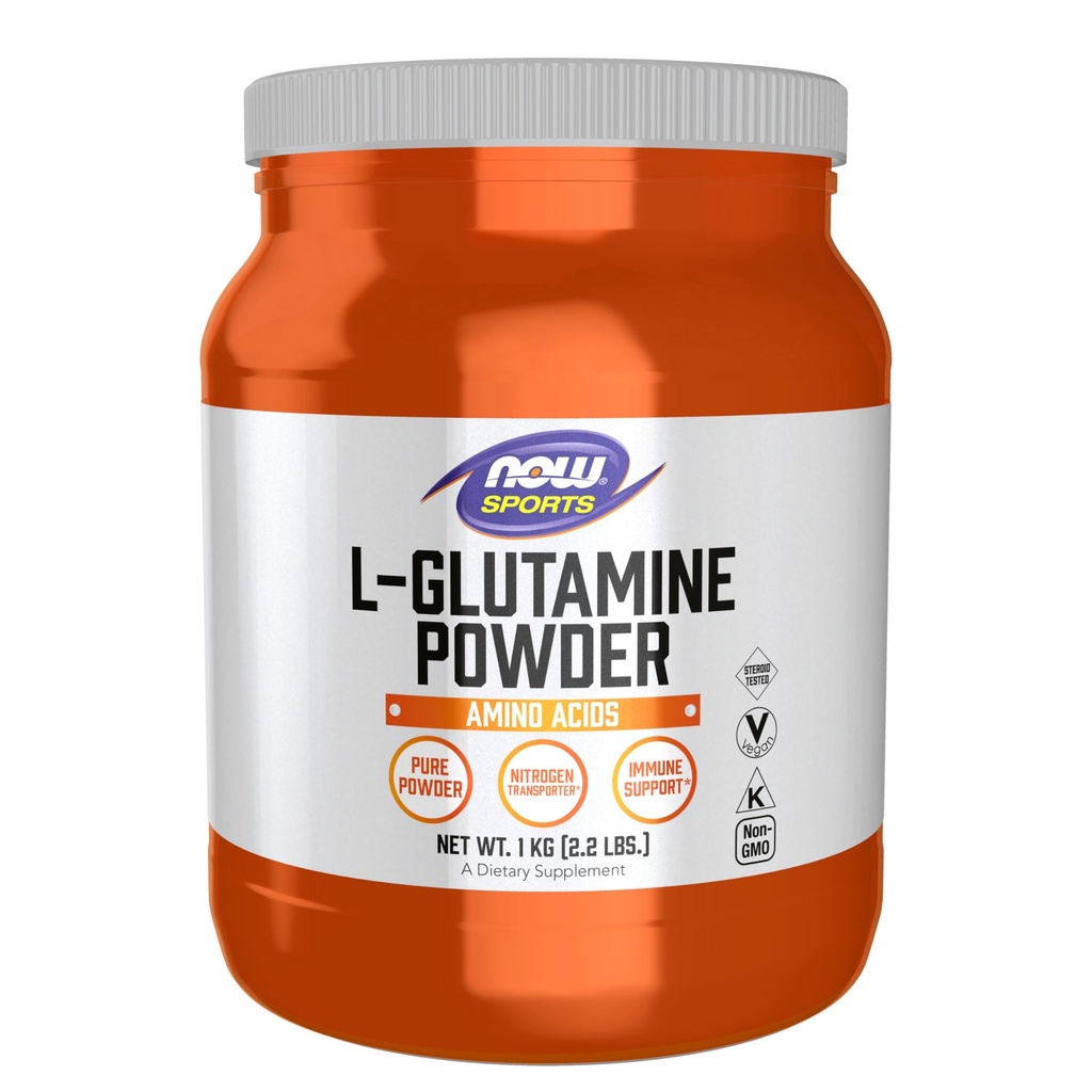 NOW Foods Sports Nutrition, L-Glutamina Pure Powder, Nitrogen Transportador*, Amino Acid, 35.3-Ounce