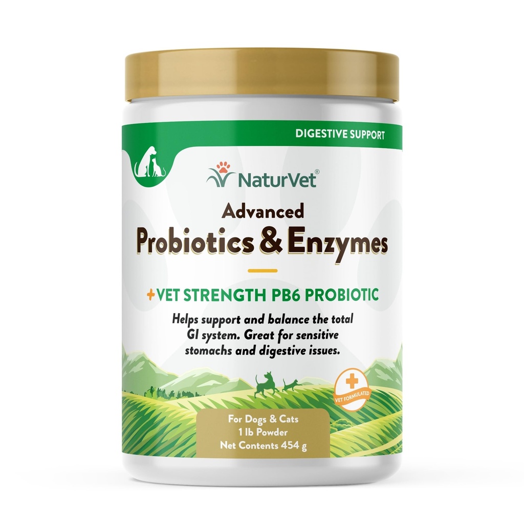 NaturVet – Probióticos e Enzimas Avançados - Além de força de Vet PB6 Probiótica □ Suporta e Equilibra Animais de estimação com Estômagos Sensíveis e Questões Digestivas