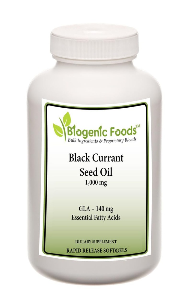 Óleo de Sementes de Groselha Negra - Ácido Gordura Essencial 140 mg de GLA Natural Fonte - 1.000 mg