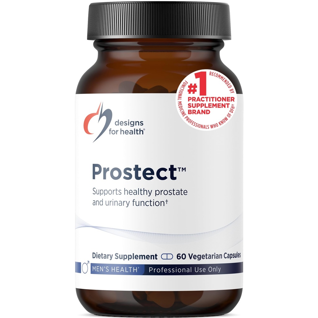 Designs para a saúde Prostect - Saw Palmetto-Free Prostate Suplementos para homens - Função urinária + Suporte de próstata - Cranberry, Pólen + Extrato de Romã - Suplemento de Saúde do Homem (60 Cápsulas)