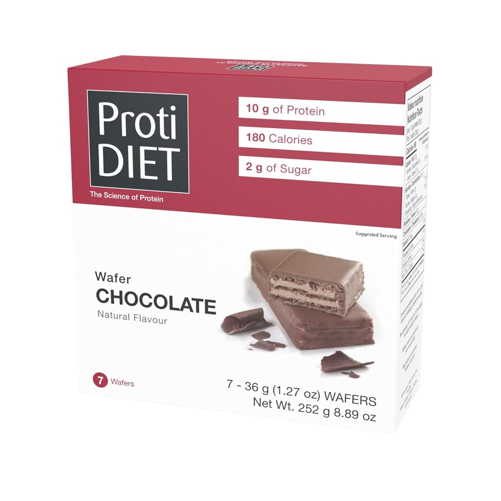 ProtiDIET chocolate proteína wafer barras - alta protein baixo açúcar snacks, Sem gordura trans energizante nutriente-rico chocolate wafers, perfeito sobre o ir nutricional snack - 7 proteínas wafers por caixa