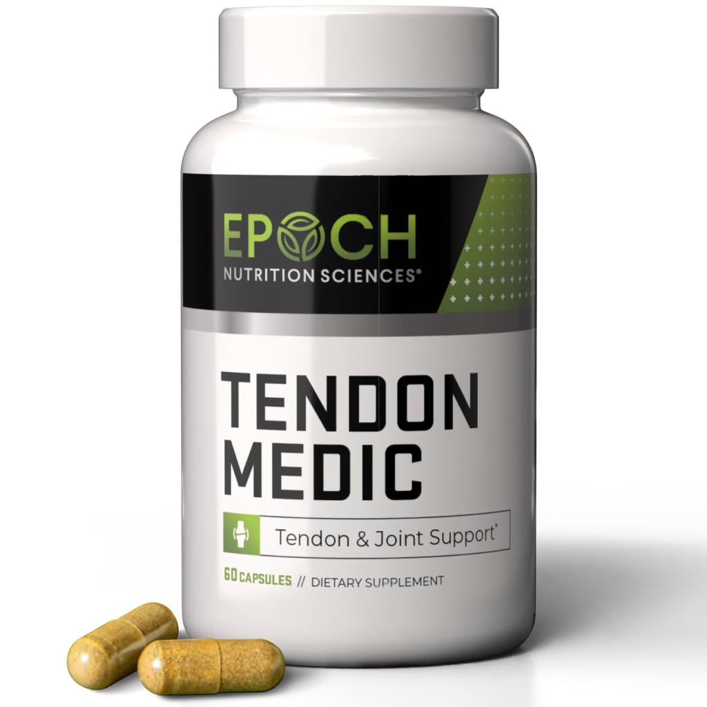 Tendon Medic Joint & Tendon Support Supplement – Mobility & Flexibility Formula – Cápsulas naturais não-GMO para alívio da dor conjunta, tendonite, artrite e recuperação muscular – 60 Caps