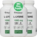 L Lysine 1000mg da PRISTINE (3 Pack) Lip & Gum Saúde Essential Amino Acid Imunidade Suporte Suplemento Cápsulas -180 Dia Fornecimento Músculo & Suporte Tecido - Produção de colágeno - Vegan Gluten Free Non GMO