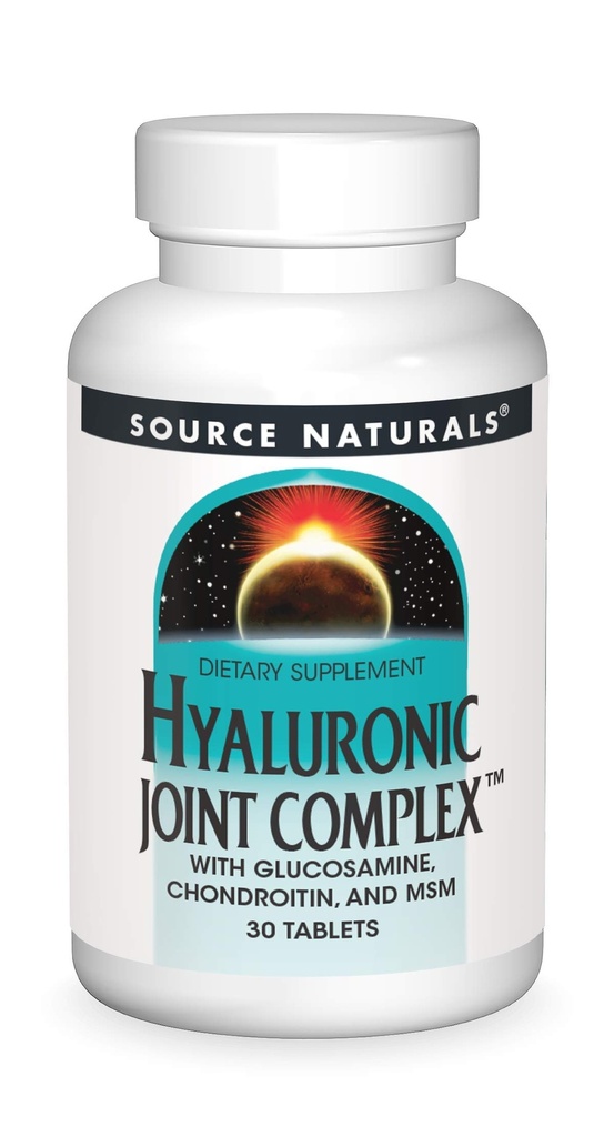Fonte Naturals Complexo de articulação hialurônica com glucosamina, condroitina e HSH - 30 comprimidos