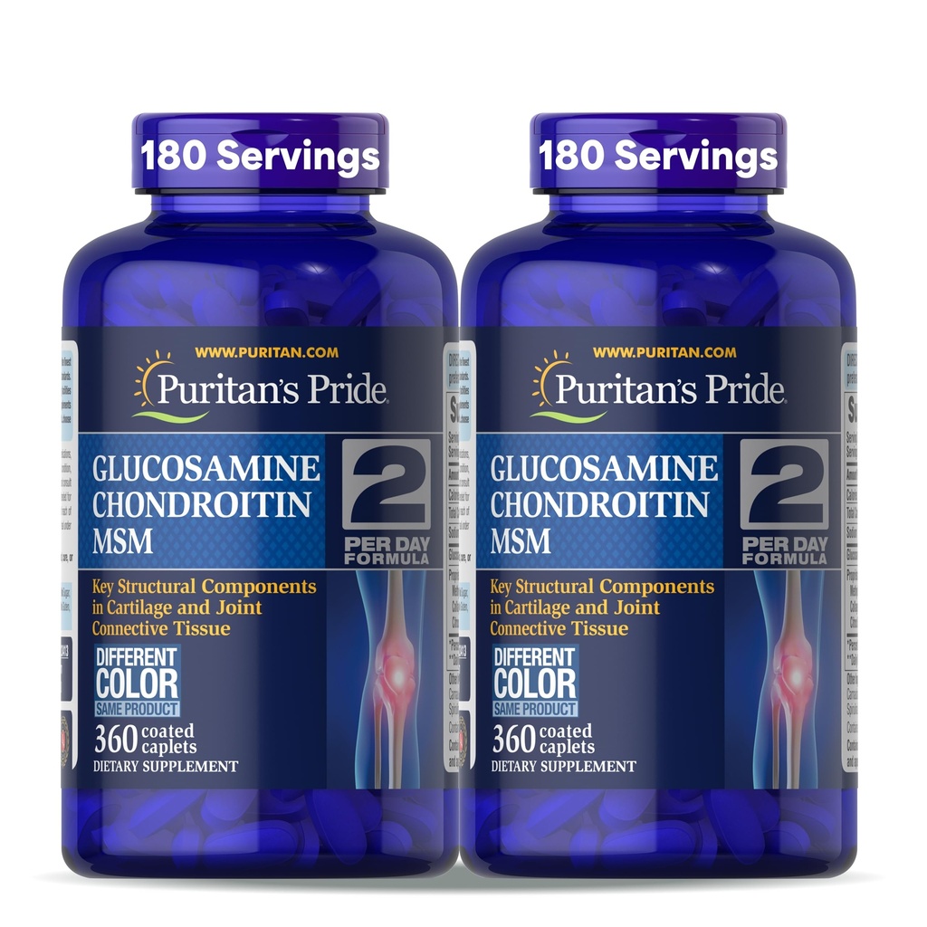 Puritan's Pride Glucosamine Chondroitin HSH Suplemento dietético para a saúde comum, 360 Caplets revestidos