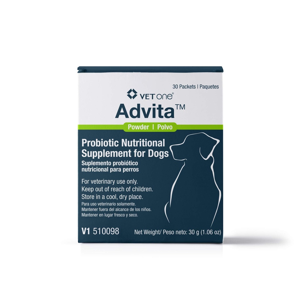 VetOne Advita Probiótico Suplemento Nutricional para Cães - 30, 1 g Pacotes