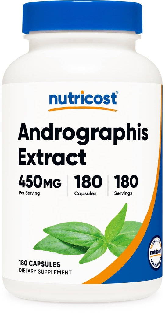 Nutricost Andrographis Extract 450mg, 180 Cápsulas Vegetarianas - Não-GMO e Glúten Grátis