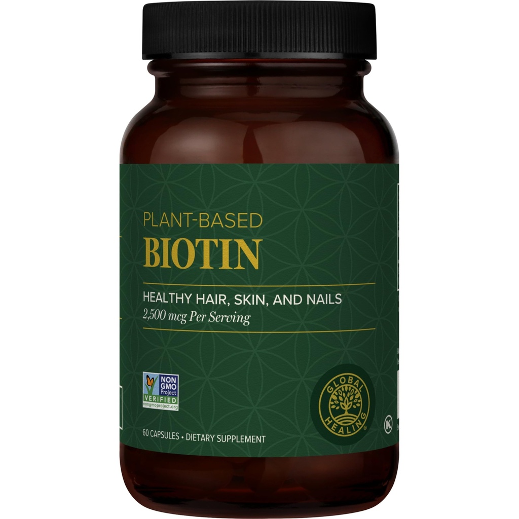Centro de Cura Global - Biotina (Vitamina B7) Biotina para Suplemento de Crescimento de Cabelo Vitaminas, Suporta Pele Radiante, e unhas mais fortes, Perda de cabelo Vitaminas para Mulheres e Homens, Mais do que os 1000mcg