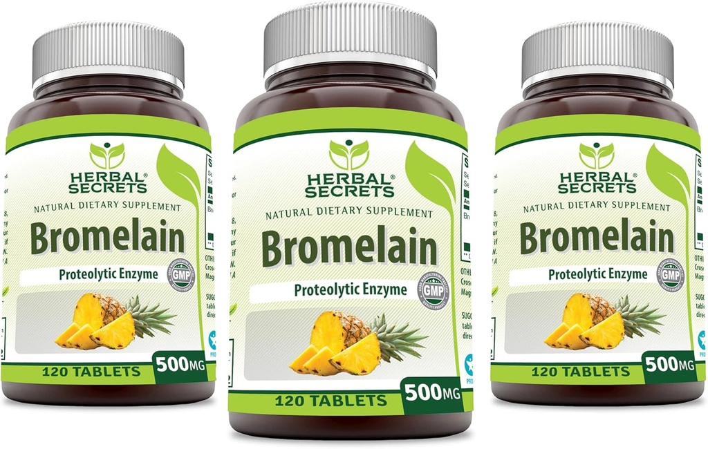 Herbal Secrets Bromelain 500 Mg 120 Comprimidos Suplemento