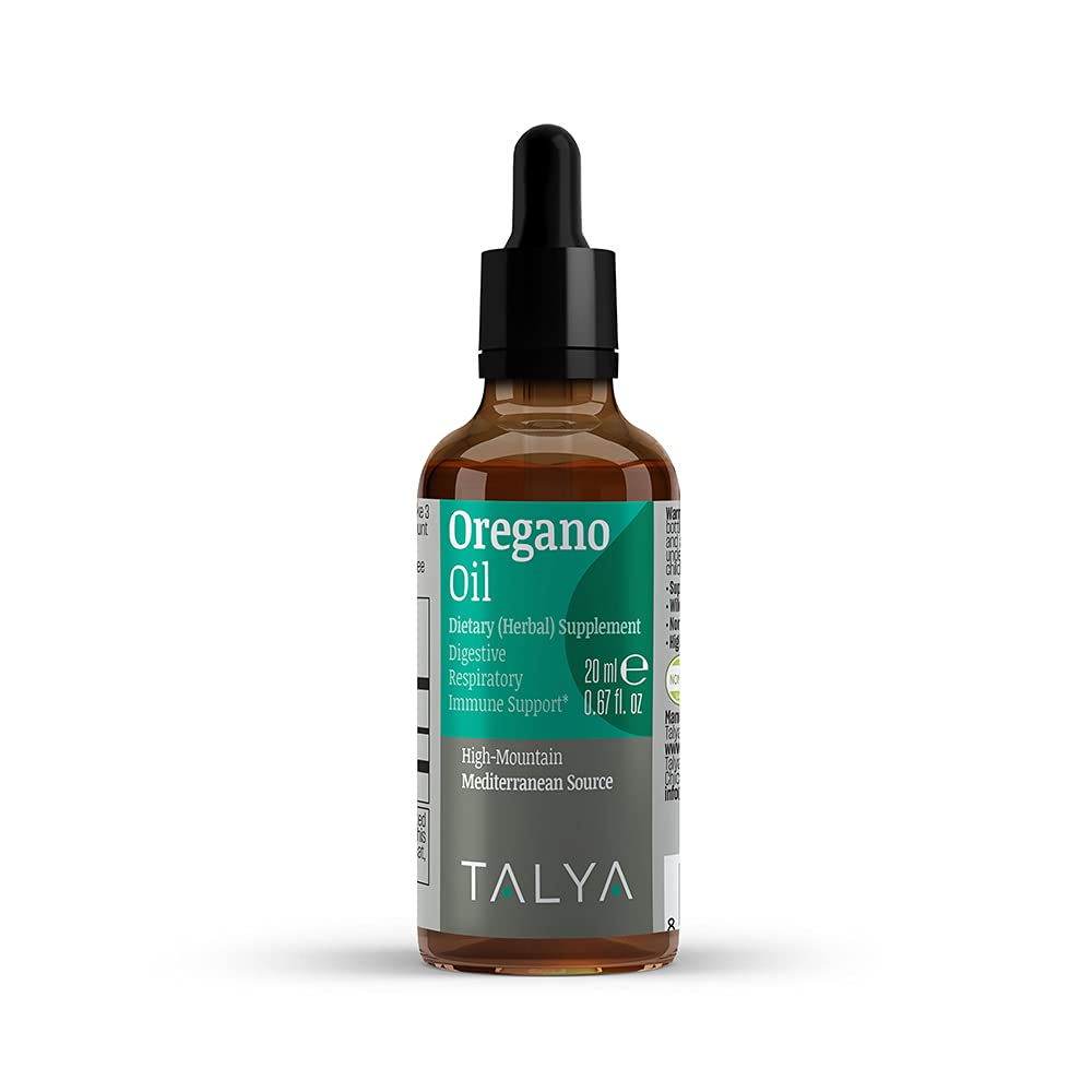 TALYA Orégano Oil 0.67 fl.oz O óleo de Orégano Líquido Suporte Imune, Alto Carvacrol, Saúde Digestiva