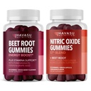 NUTRIÇÃO HAVASU Gummies de óxido nítrico com L-arginina e raiz de beterraba (1 mês de fornecimento) e gomas de raiz de beterraba com COQ10 e romã (1 mês de fornecimento)