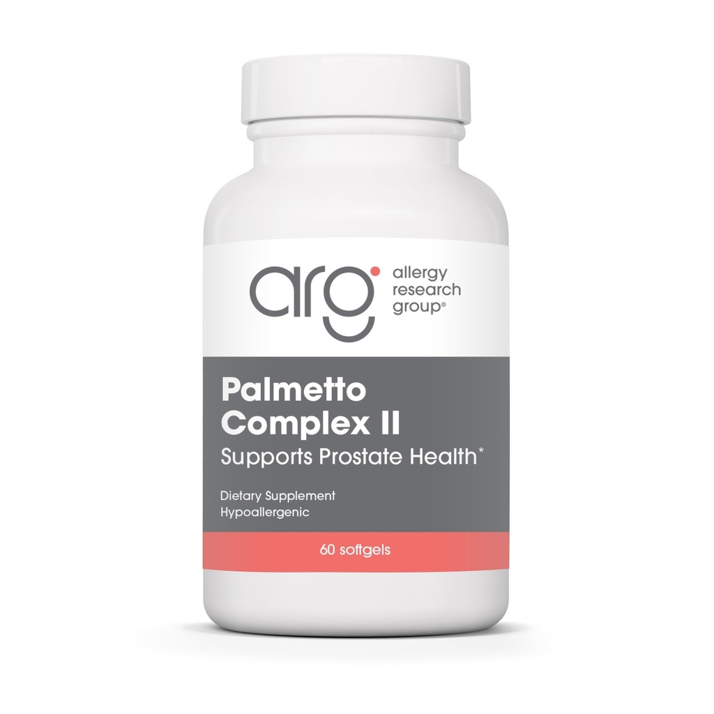 Grupo de Pesquisa de Alergia Palmetto Complexo II - Apoio Próstata, Serra Palmetto para Homens e Mulheres, com Licopeno, Óleo de Sementes de Abóbora, Zinco - 60 Contagem