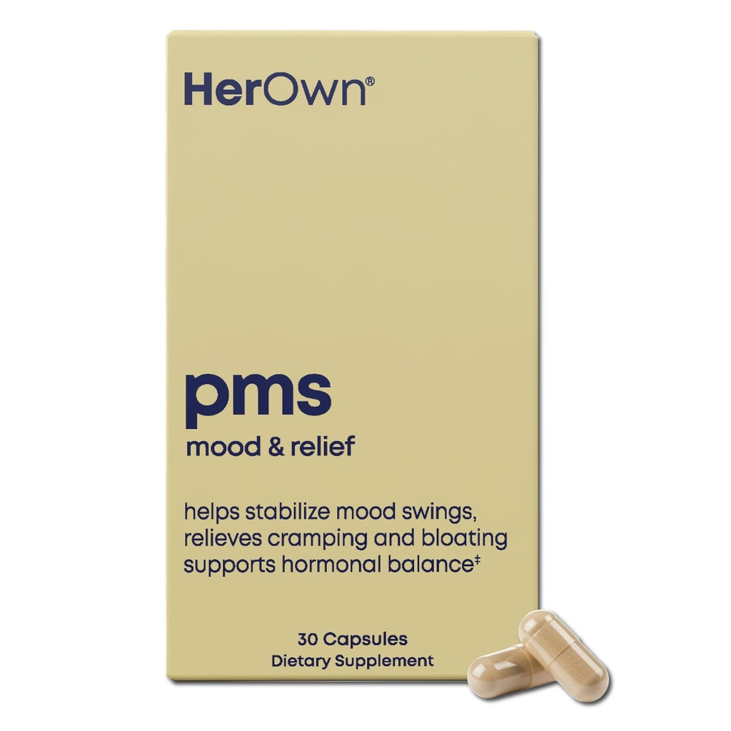 seu próprio PMS, Suporta sintomas de PMS, Promove o humor positivo, Equilíbrio natural do hormônio, Ajuda a aliviar o cramping, Hot Flashes alívio da menopausa, Glúten e soja livre, Vegan, 30 Cápsulas, 30 Servings