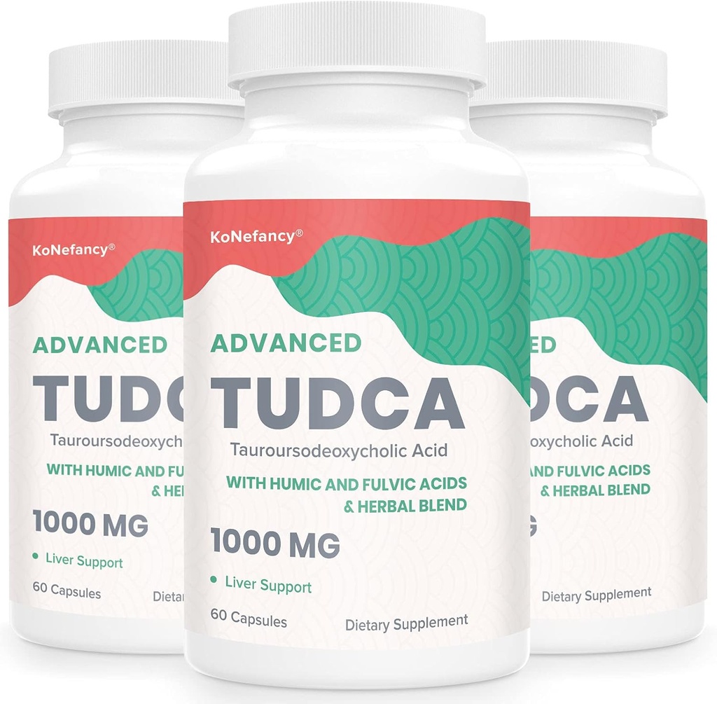 TUDCA Suplementos de fígado 1000mg - 180 Cápsulas Vegan,Milk Thistle mistura de ervas com Fulvic e ácido húmico para o fígado,Saúde digestiva