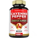 6in1 Cayenne Pepper Cápsulas com raiz de gengibre, raiz de beterraba, e pimenta preta e mais - 60 Cápsulas - Cayenne Suplemento Suporta Sistema de digestão, Imunidade