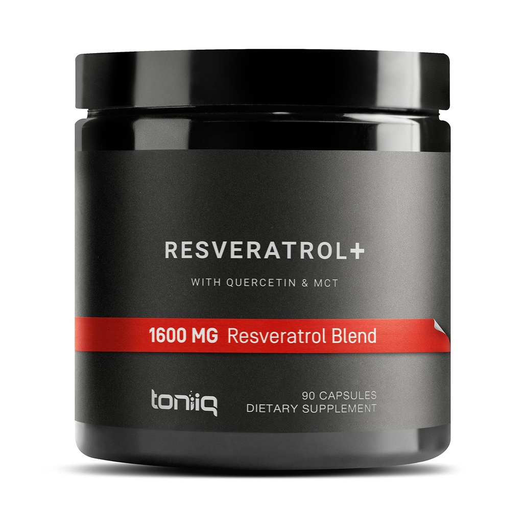 Toniiq 1600mg Resveratrol Mistura - Ultra alta pureza e 3o partido testado - com óleo MCT para a biodisponibilidade adicionada - Suplemento NAD ideal