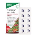 Comprimidos de ferro Floradix - Suplemento de ferro com vitaminas B, ácido fólico, vitamina C e mais - Suporte energético - Vegetariano e sem glúten - 80 Comprimidos (80 Servimentos)