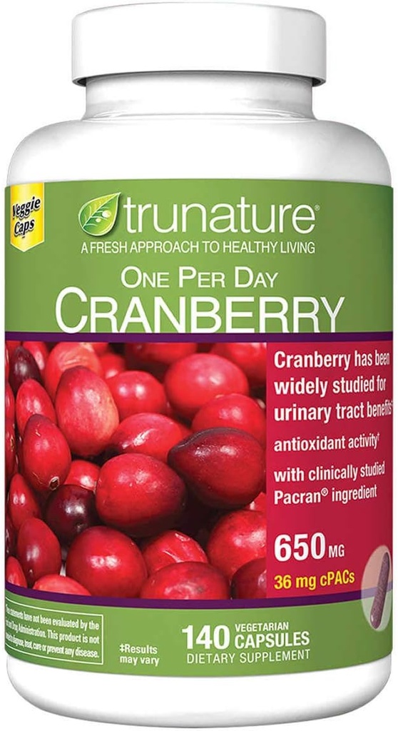 trunature Cranberry 650 mg, 140 Cápsulas Vegetarianas (2 Embalagem)