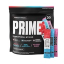 PRIME HIDRAÇÃO+ Variety Sticks Pacote de Variedades Hidração em pó único Servir Sticks em Pó Eletrolítico na Go , baixo açúcar , sem cafeína , Vegan , 30 Sticks