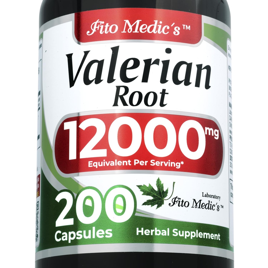 FITO MEDIC'S Lab □ Cápsulas de Raiz Valerianas □200 Cápsulas □12000 mg □ Extrato de Raiz Valeriana .