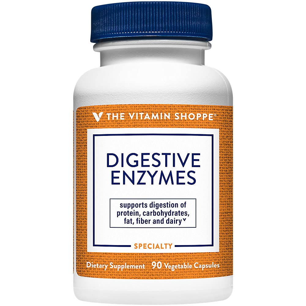 Enzimas Digestivas - Fórmula Digestiva Baseada em Plantas, Promove a digestão para ajudar a liberar nutrientes, digestão nutriente e absorção (90 cápsulas vegetativas) pela Vitamina Shoppe