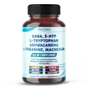 GABA, 5-HTP L-Tryptophan Ashwagandha Camomila L-Theanina Magnésio - Made in USA