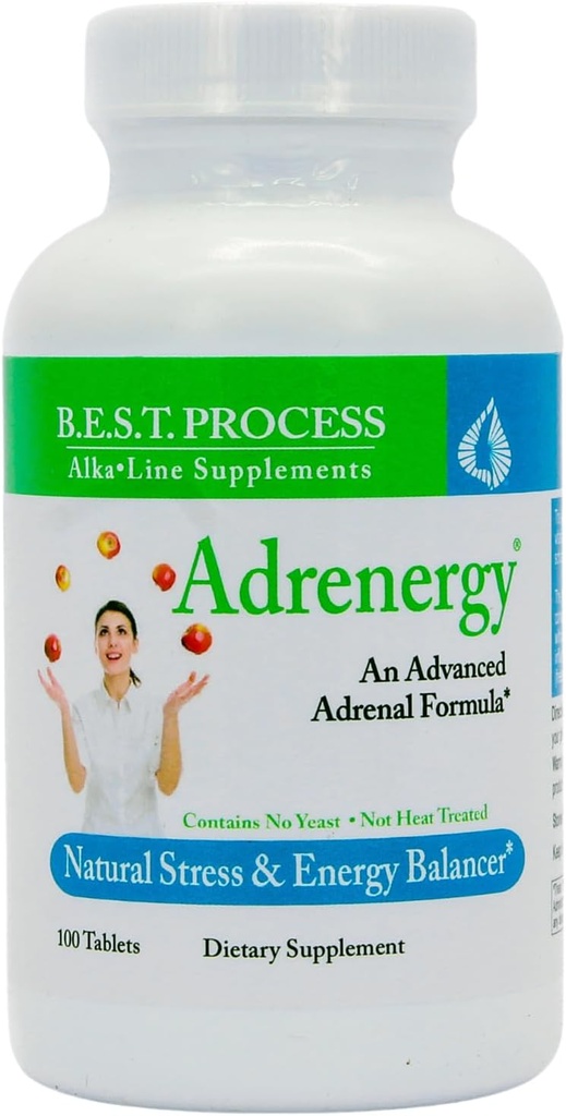 Adrenergy (6 Pack) Melhor Alcalina de Processo — Suporte Adrenal Natural com Extrato de Gland Adrenal, Adaptogênios, Vitaminas e Minerais