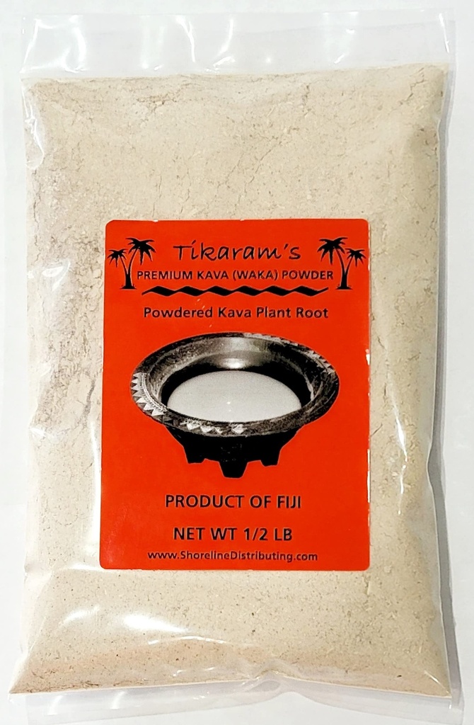 Kava Kava - Premium Fiji Waka (Nobel Lateral Root Kava Powder) 1/2 Libra (8 onças) - Fiji Market Wholesale, 8 onças (1/2 onças)