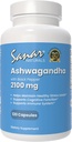 Sanar Naturals Ashwagandha 2,100 mg - Stress & Mood Support Supplement - Promove Foco e Energia Mantida, Pó de Ashwaghanda e Extrato de Raiz Mistura com Pimenta Negra - Não-GMO, 120 Cápsulas