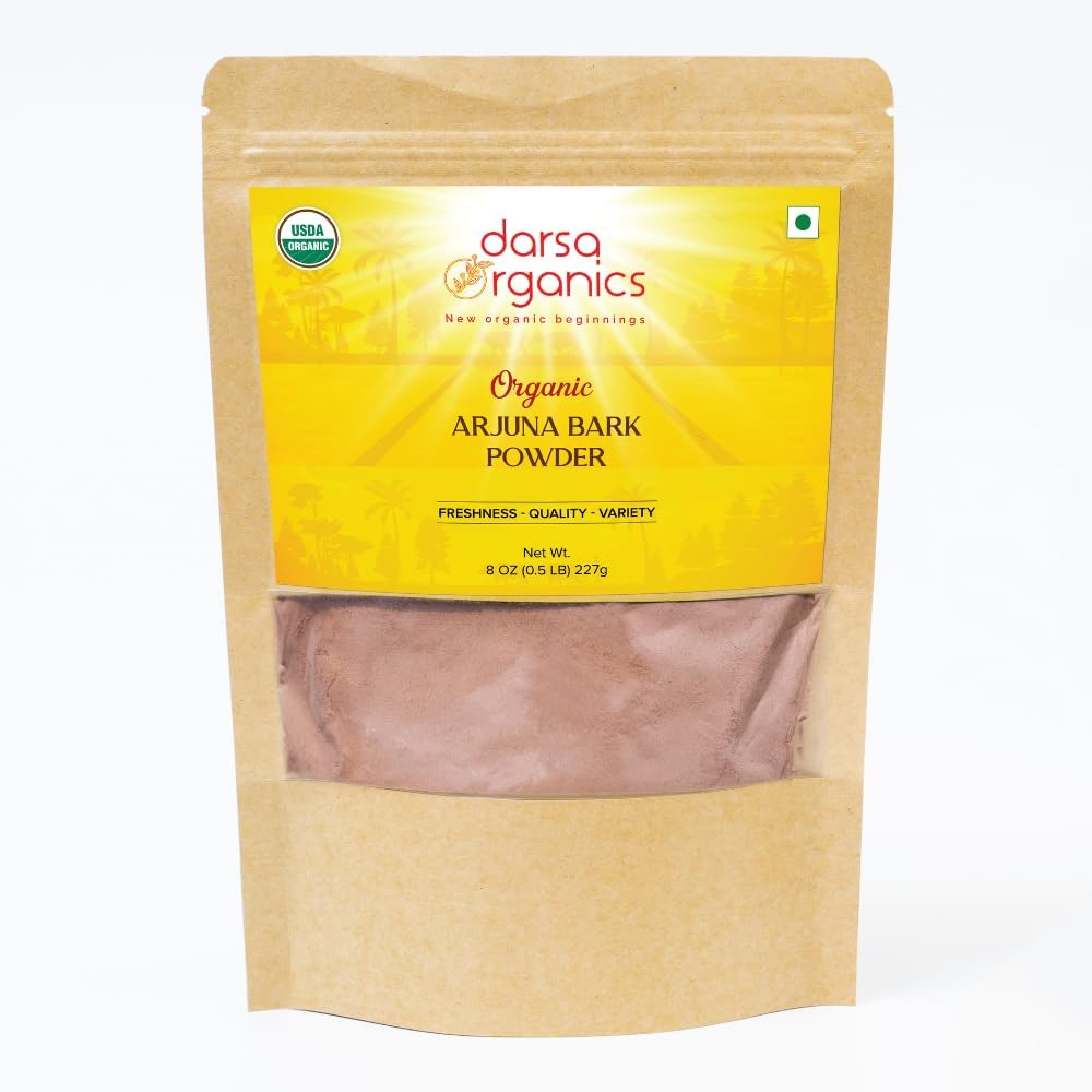 Arjuna Powder, 8 onças - USDA Organic Terminalia Arjuna for Cardiovascular Support, Heart Health and Blood Pressure Maintenance, Arjuna Bark Powder, Non-GMO, Gluten-Free, Kosher