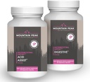 Mountain Peak Nutritionals Acid Assist & Digestive Support Combo Pack - Gastrointestinal & Digestive Health - Enzimas, Probióticos e Nutriente Support - 90 Cápsulas Vegetarianas Cada
