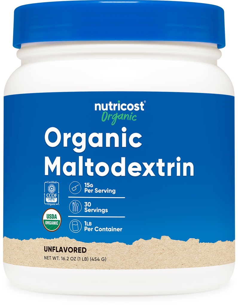 Nutricost Maltodextrina Orgânica Pó 1lb - Sem glúten, Não-GMO