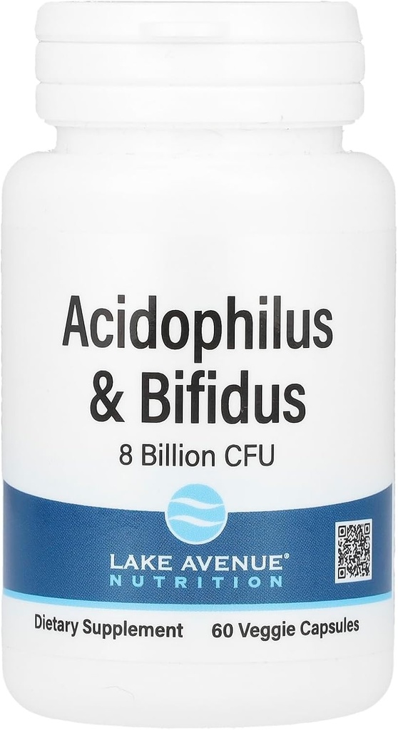 California Gold Nutrition Acidophilus e Bifidus, mistura probiótica com Lactobacillus acidophilus, Bifidobacterium lactis e Bifidobacterium longum, 60 Cápsulas Veggie