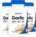 Nutricost Alho 1000mg, 240 Softgels (3 garrafas) - Odorless, Premium Suplemento sem glúten