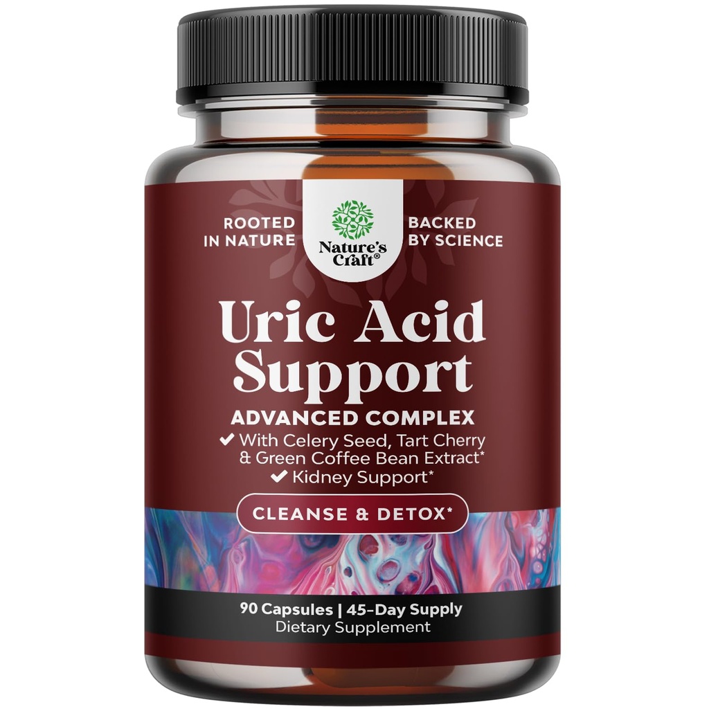 Green Coffee Bean Extract for Uric Acid Cleanse & Detox - Verde Coffee Beans with Turmeric, Tart Cherry & Aipos Seed for Adults - Flush Ácido Urico Diário para Articulações Suporte & Rim Cleanser – 90 Ct