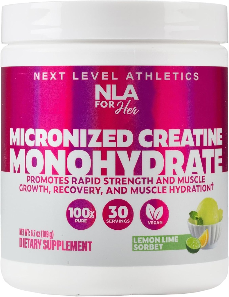 Sua Creatina Monohidrato Micronizado para Mulheres (30-5g Servings)-Grande degustação limão Sorbet Flavored-Lean crescimento muscular & recuperação de exercício, Boost Performance- Vegan, Sem Bloating ou retenção de água