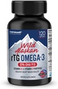 NANOWELL Wild Alaskan rTG Omega-3 Fish Oil 1196mg - EPA, DHA, Vitamina D3 & E - 120 Softgels, suprimentos de 60 dias