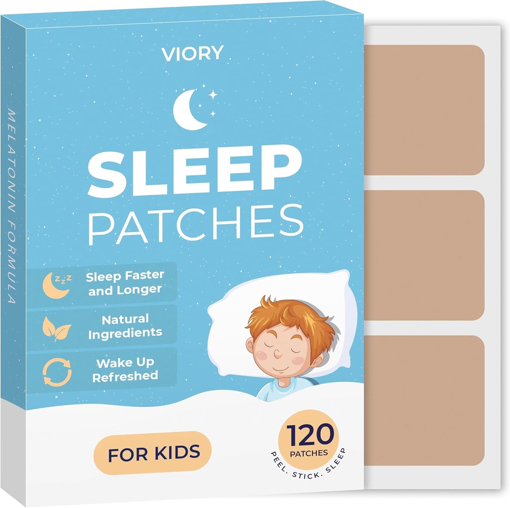 VIORY 120 patches de sono para crianças força extra - Atuação rápida, 100% ingredientes naturais, pele-amiga & fácil de aplicar adesivos de sono para meninos