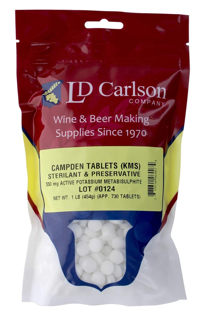 Comprimidos de Campden (metabissulfito de potássio) - 1 lb. a granel