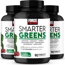 FORCE FACTOR Comprimidos Verdes mais inteligentes, 3-Pack, Suplemento Verdes com 25+ Superalimentos e antioxidantes para melhorar a digestão, reduzir o estresse, fortalecer a imunidade e apoiar o metabolismo, 270 Comprimidos