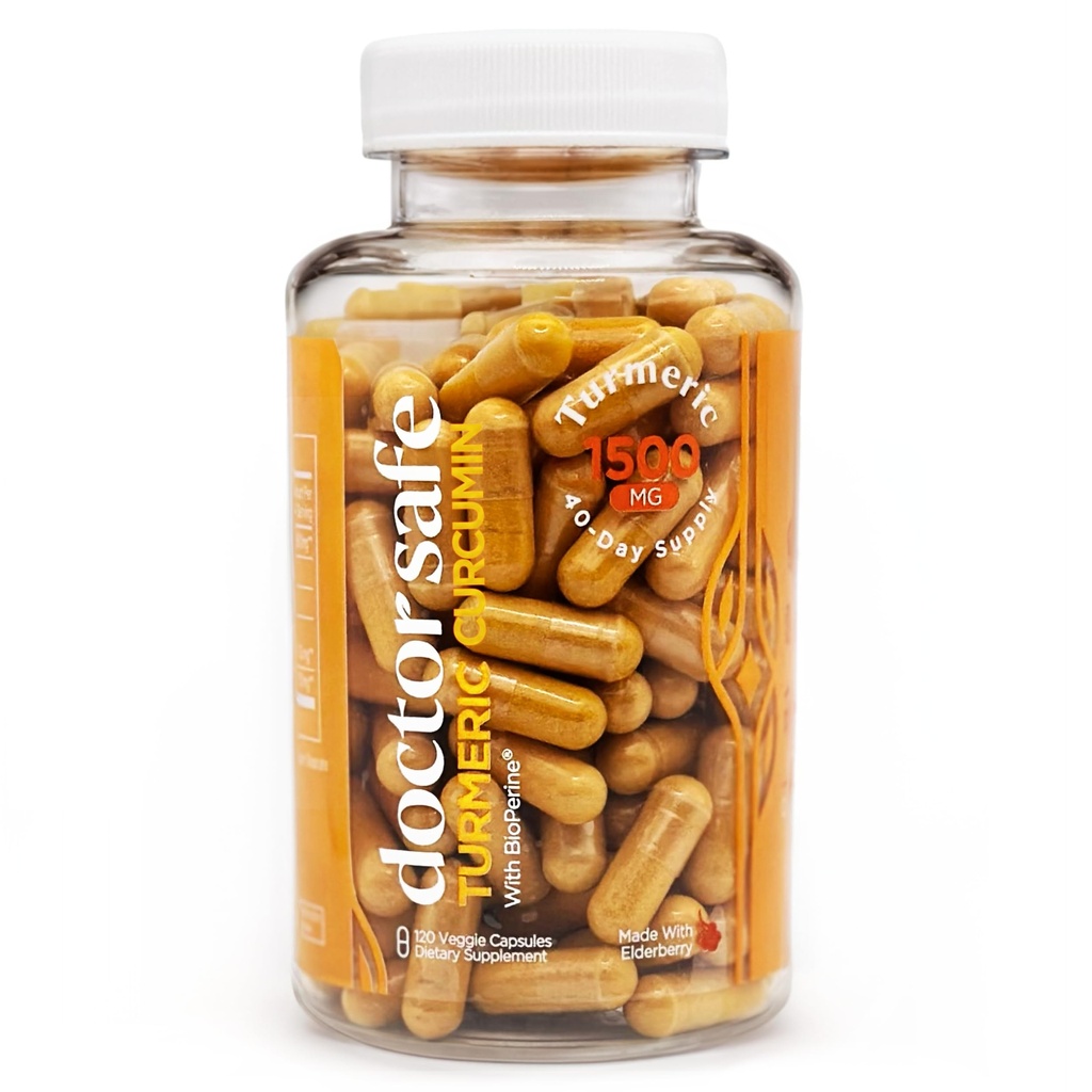 Curcumina Turmérica com Extracto de Pimenta Preta 1500mg - Suplemento de Turmerica Ultra Potente de Alta Absorção com Curcuminóides 95% e BioPerine - Cápsulas de Curcumina Não GMO para Apoio Conjunto - 120 Cápsulas