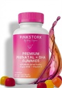 Cegonha rosa Premium Vitaminas Gummy pré-natal com DHA, folato, e vitamina D - Multivitamin e mistura nutriente para tubo neural e desenvolvimento do cérebro fetal - gravidez deve ter - 60 Gummies Vegan