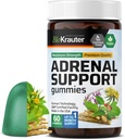BIO KRAUTER Gummies de suporte adrenal - 60 mastigações - Rhodiola & Ashwagandha Gummies com vitaminas C, B6, B12 - Vegan Mood Support Supplement
