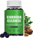 Candida Cleanse, Candida e Detox Suporte Gummies, 10-em-1 Fórmula avançada com Black Walnut, PAU D'Arco & Wormwood, Não-GMO 60 Gummies