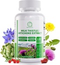 Suplemento de cardo de leite, Fígado Cleanse Detox e fórmula de reparo, 16-em-1 pílula de suporte de fígado de ervas com alcachofra, L-Ergotioneine, Turnjujube Dandelion Extract para fígado & Antioxidante 120 cápsulas