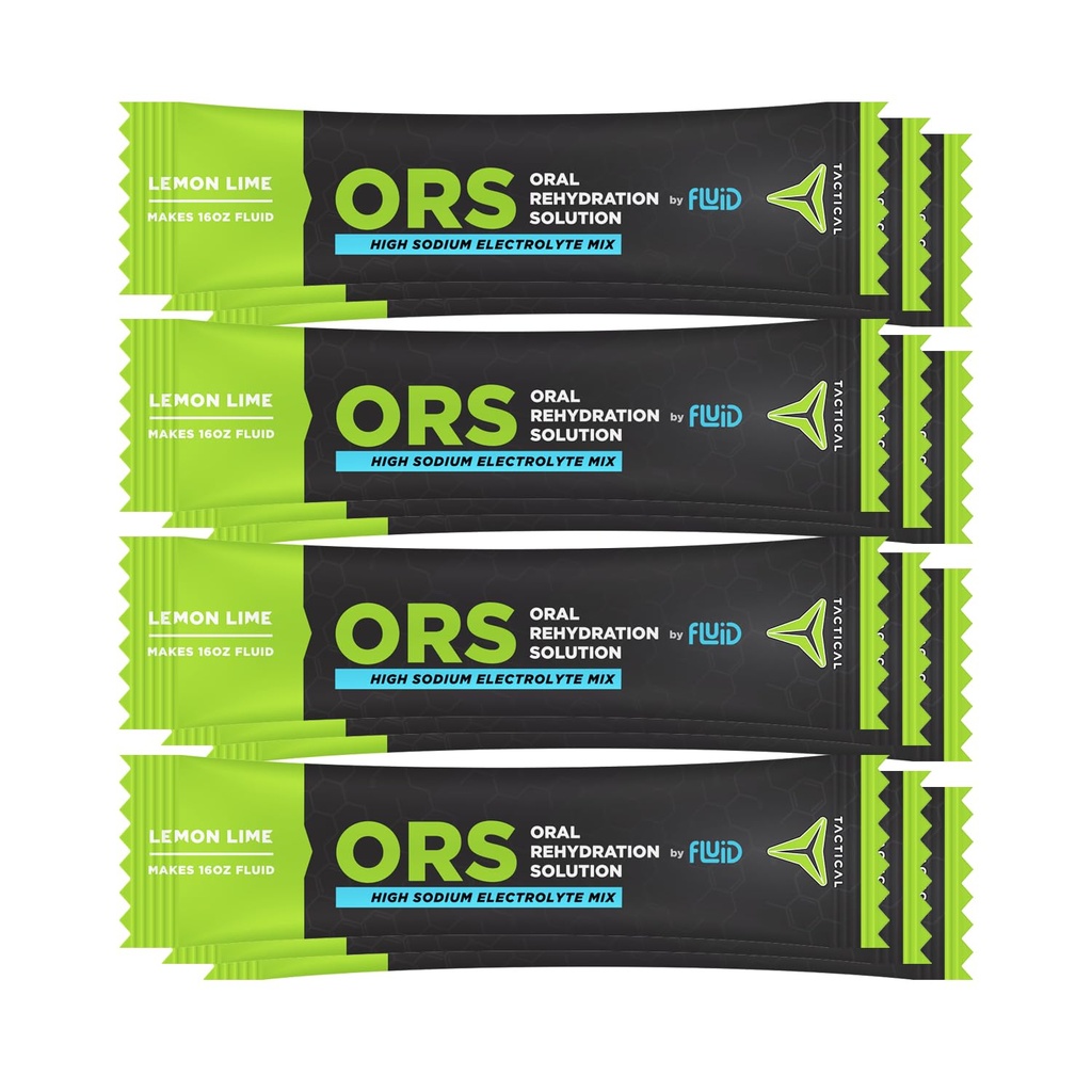 Líquido Táctico - ORS (Solução de Reidratação Oral), Recuperar mais rápido, Eletrólitos de Desidratação Extrema, 12pack (Lemon Lime)
